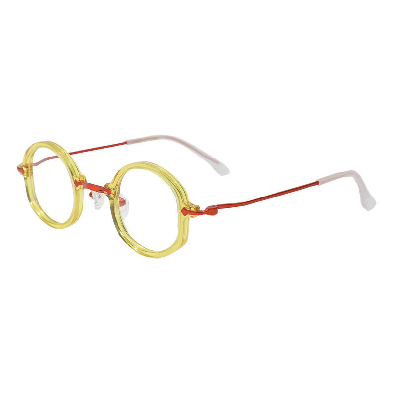 Hele Round Yellow Glasses