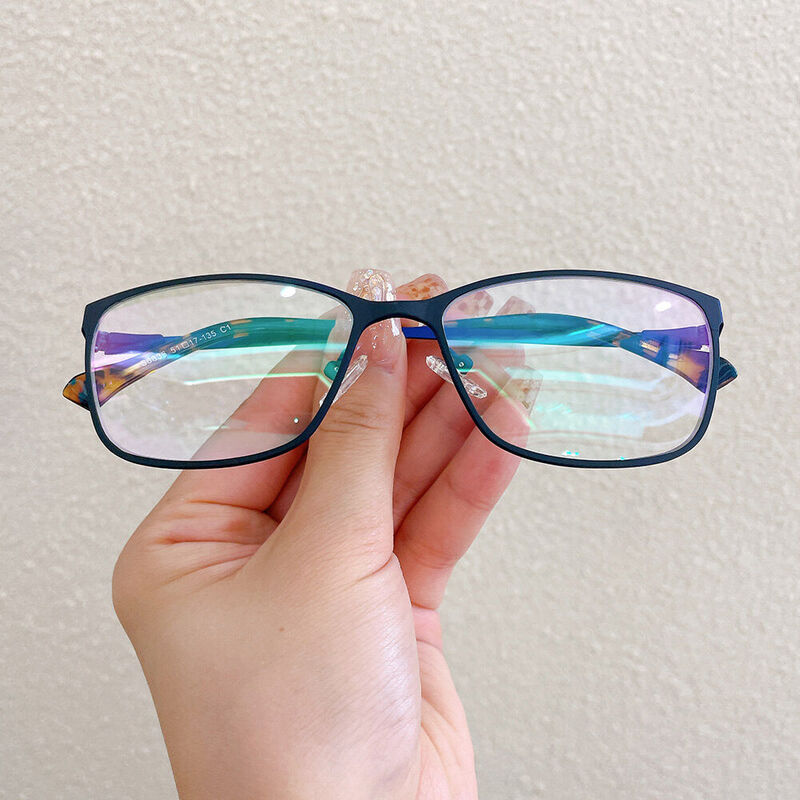 Hugee Square Blue Glasses