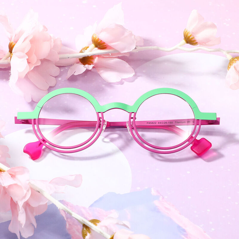 Charle Round Green Glasses