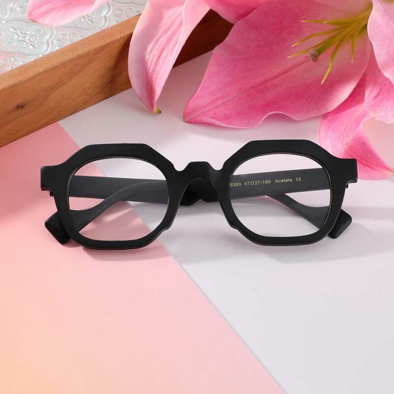 Zebulon Square Black Glasses