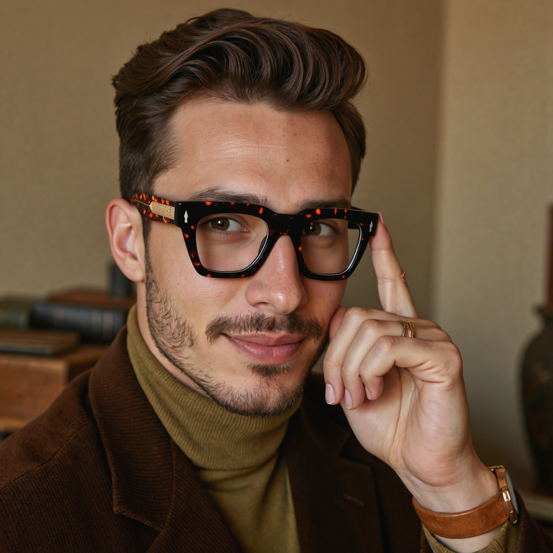 Zimmerm Square Tortoise Glasses