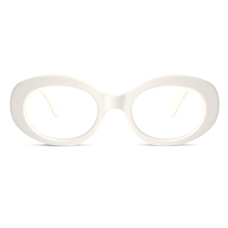 Donahue Oval White Glasses
