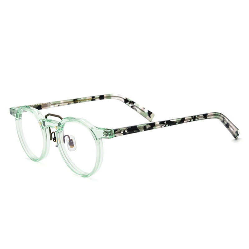 Antony Round Green Clear Glasses
