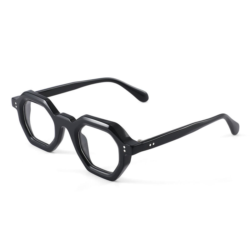 Plymire Geometric Black Glasses