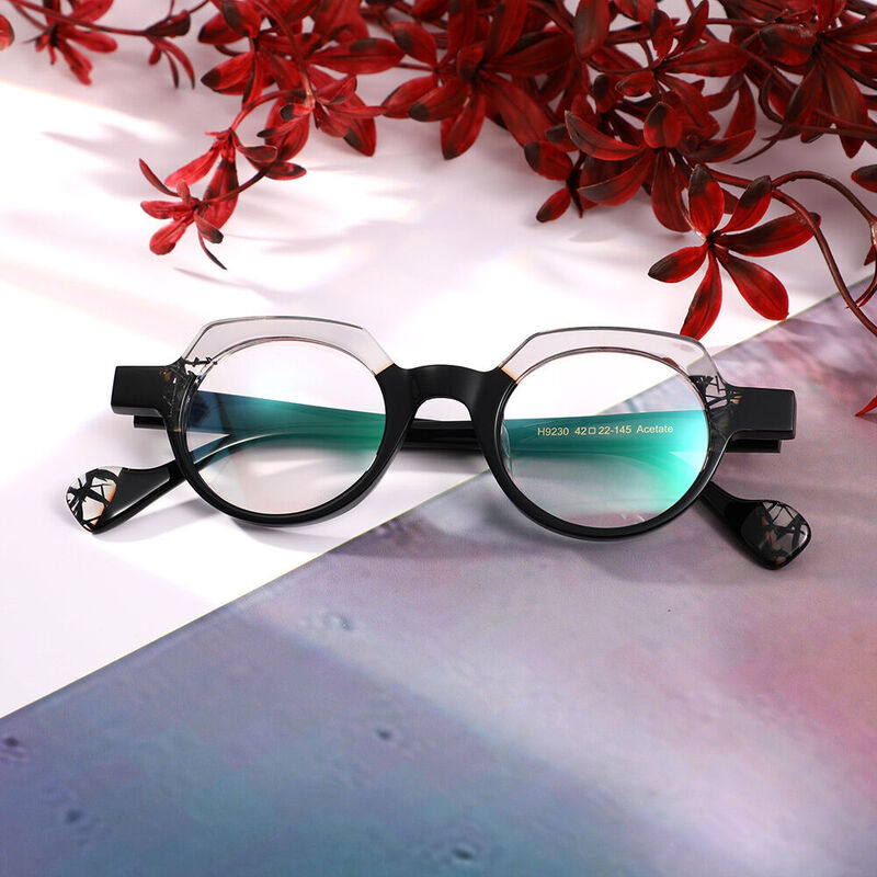 Booker Oval Black Clear Glasses