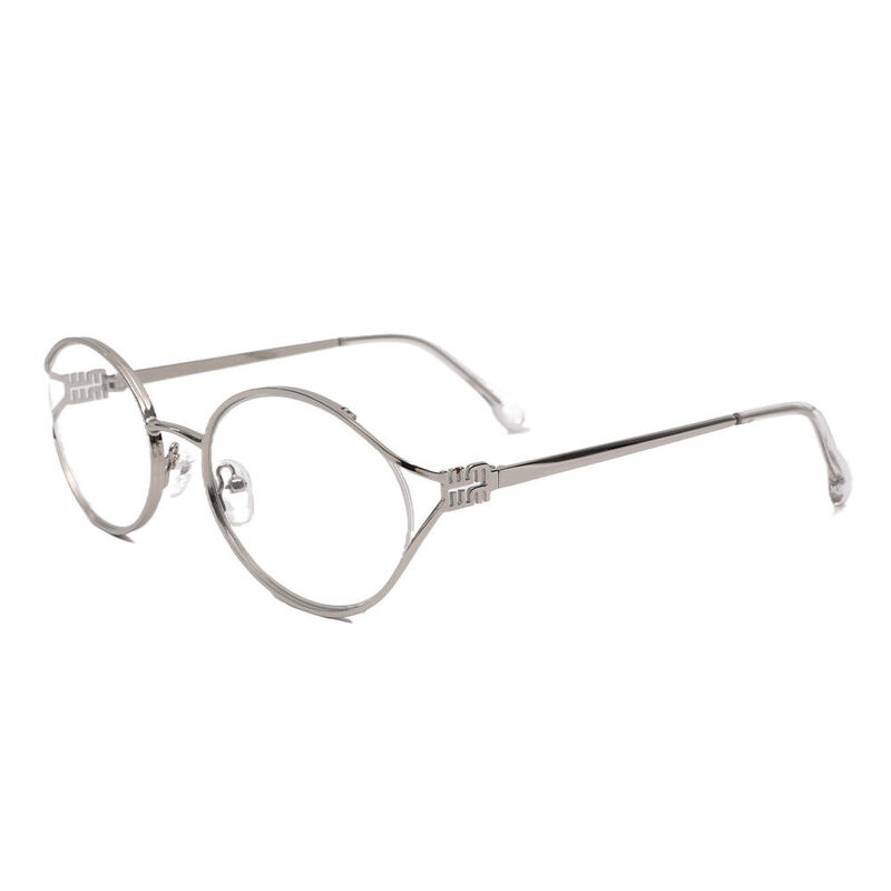 Ellio Oval Silver Glasses