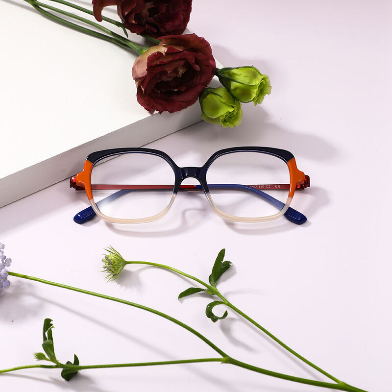 Cele Square Blue Glasses