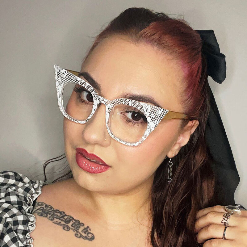 Gail Cat Eye White Glasses