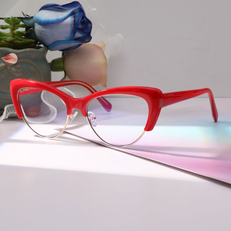 Lincoliy Cat Eye Red Glasses