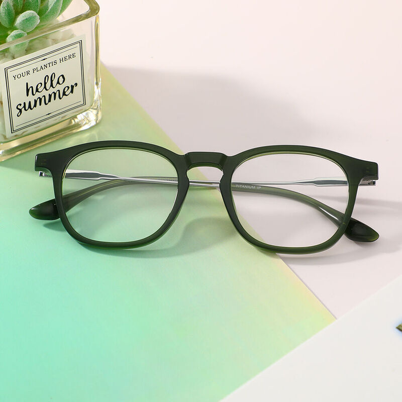 Thomson Square Green Glasses