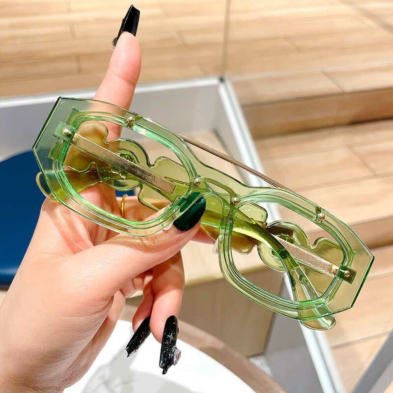 Norah Aviator Green Glasses