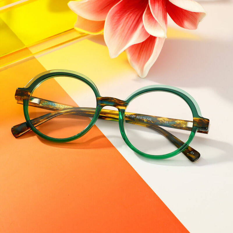 Berg Round Green Glasses