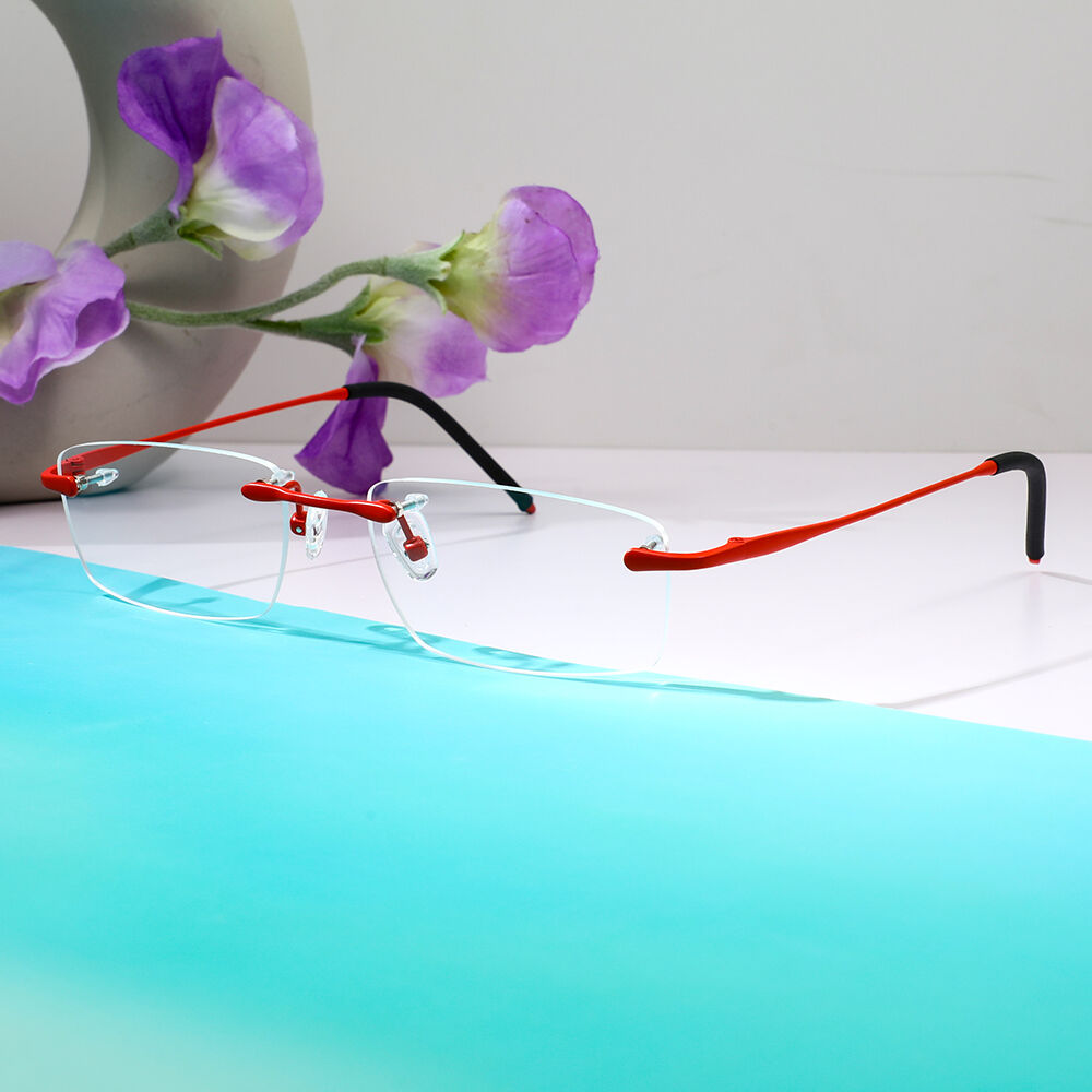 Dorothy Rechteckige Rote Brille