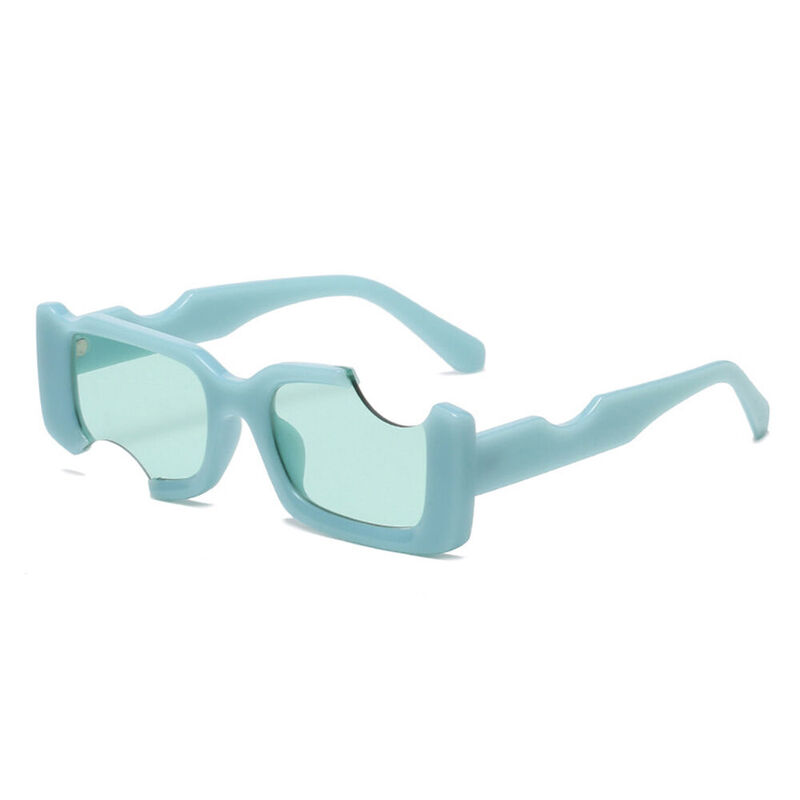 Chartreux Rectangle Blue Sunglasses