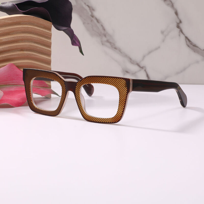 Oscai Square Brown Glasses