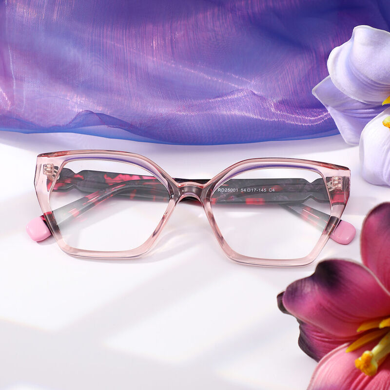 Tabit Cat Eye Pink Glasses