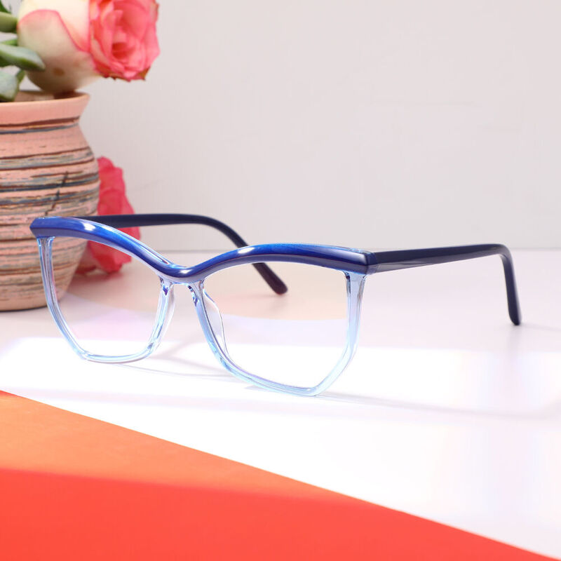 Curme Cat Eye Blue Glasses