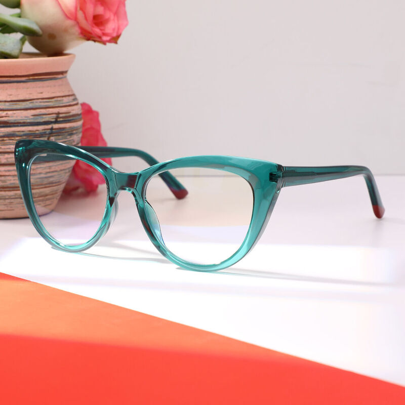 Sherida Cat Eye Green Glasses