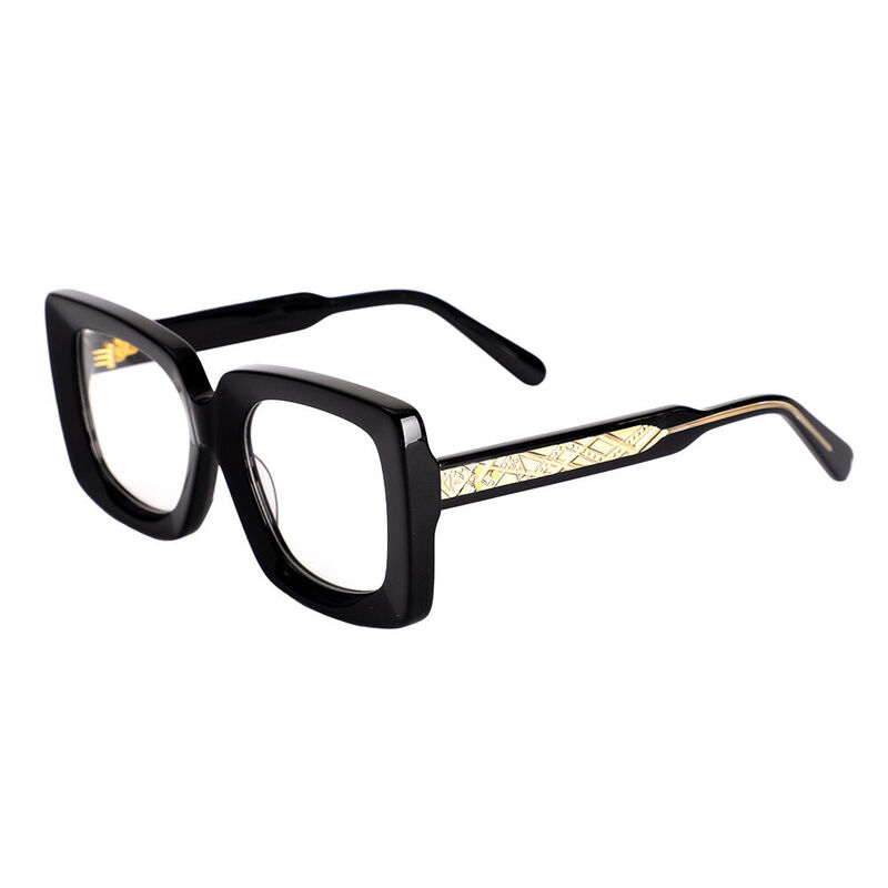 Symon Square Black Glasses