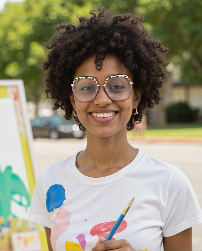 Lizzie Geometric Brown Glasses