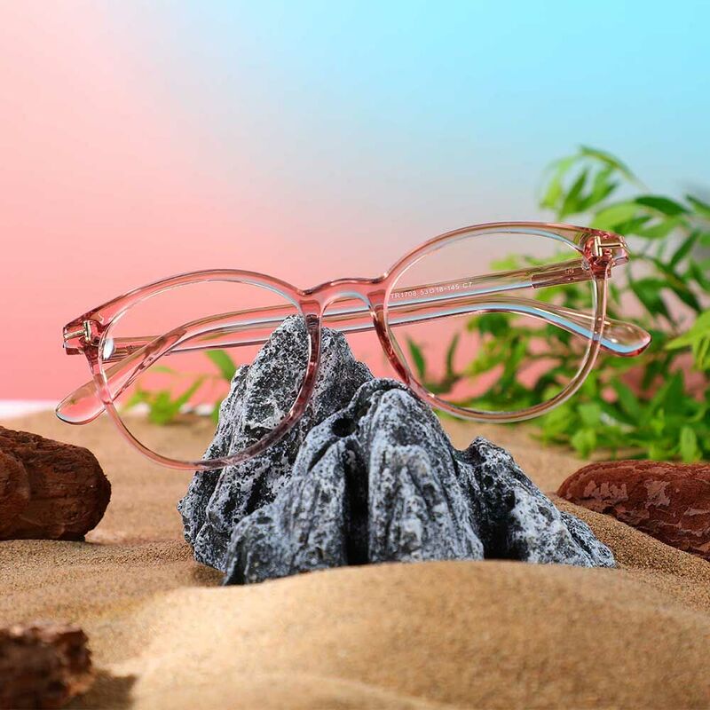 Darren Round Pink Glasses