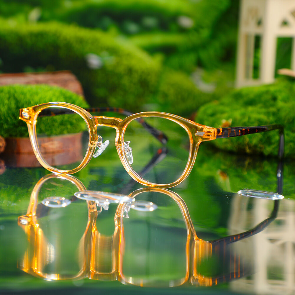 Maxine Runde Gelbe Brille