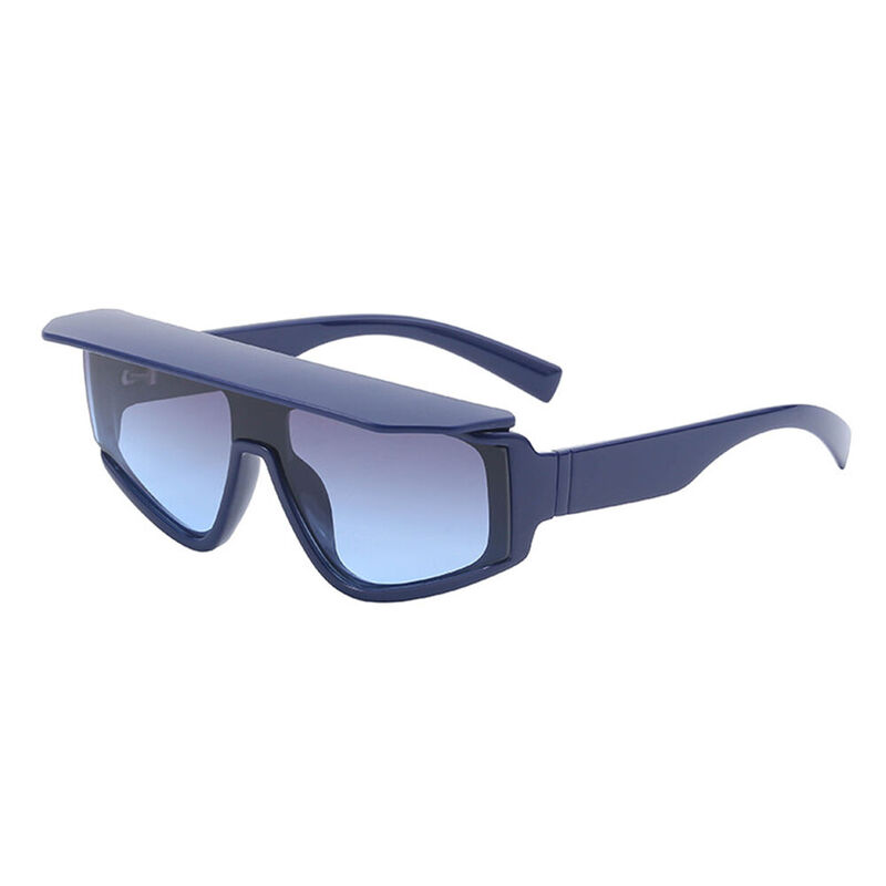 Jagger Geometric Blue Sunglasses
