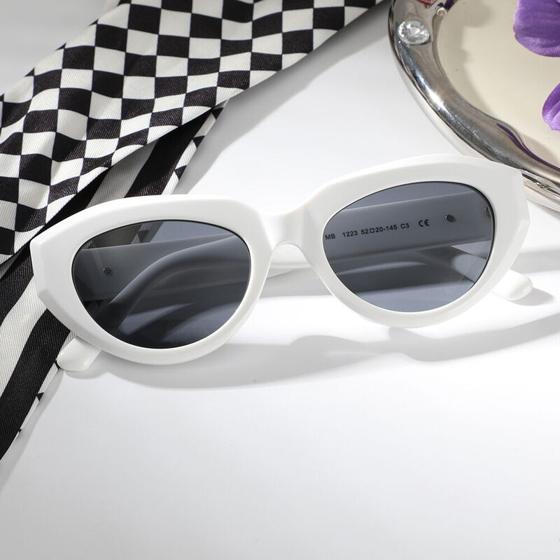 Regina Cat Eye White Sunglasses