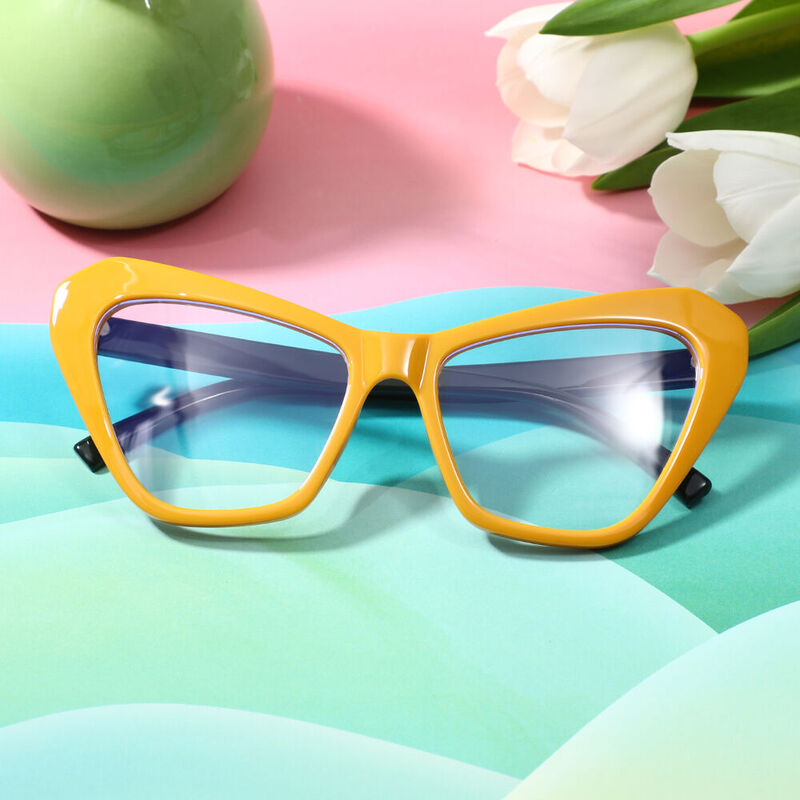 Helda Cat Eye Orange Glasses