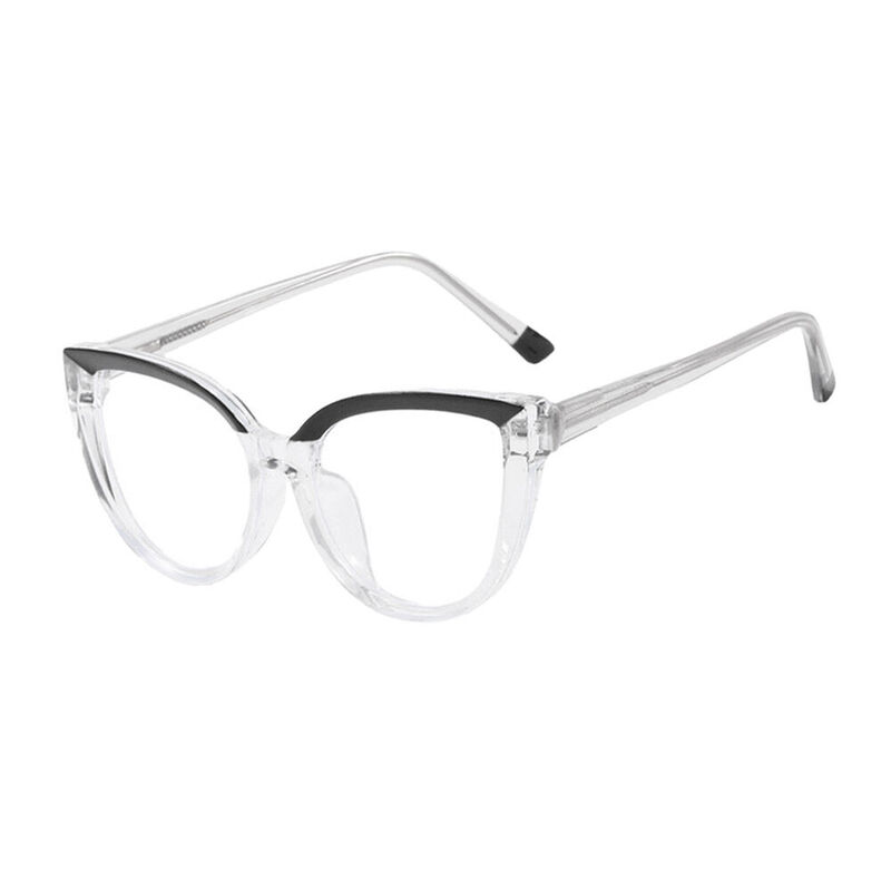 Wesley Cat Eye Black Clear Glasses