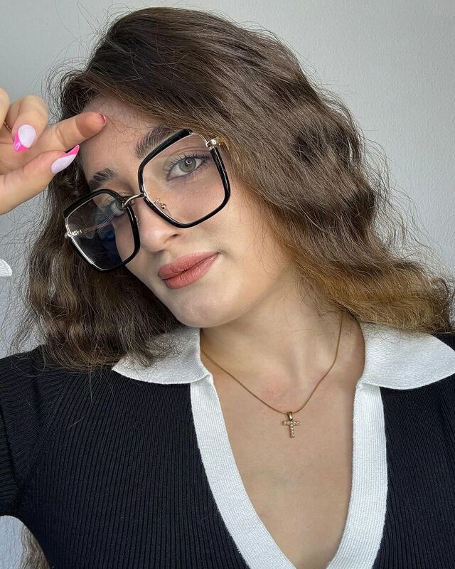 Lizzie Geometric Black Glasses