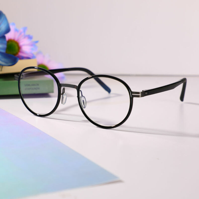 Emmie Round Black Glasses