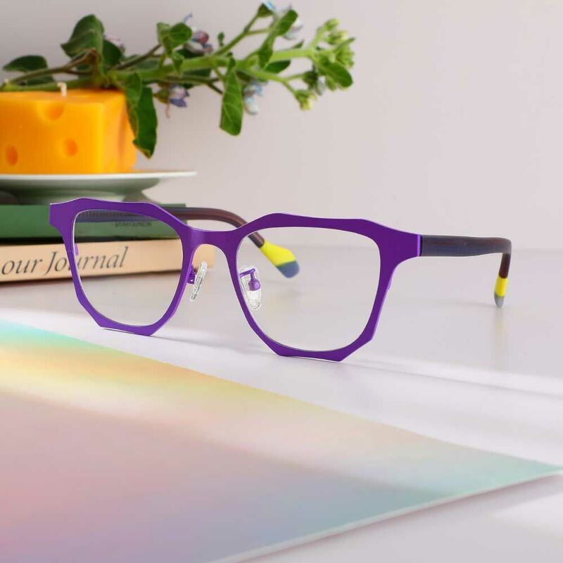 Snow Square Purple Glasses