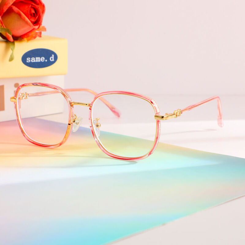 Hulda Square Pink Glasses