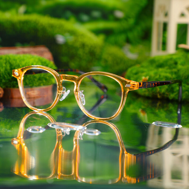 Maxine Runde Gelbe Brille