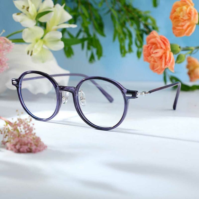 Martina Round Grey Glasses
