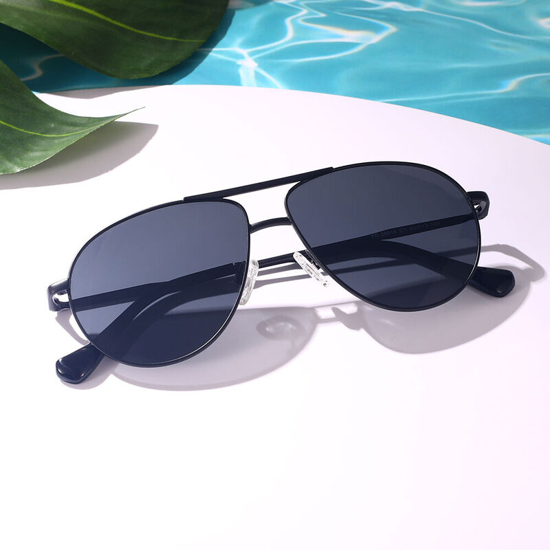 Skydive Aviator Black Sunglasses