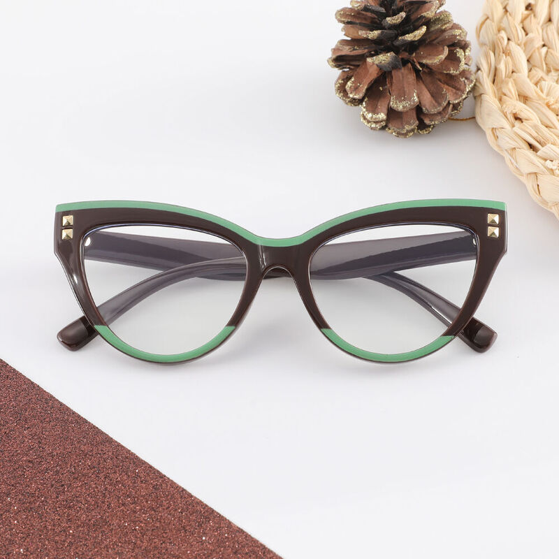 Bevis Cat Eye Green Glasses