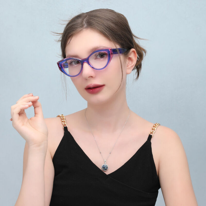 Louisa Cat Eye Purple Glasses