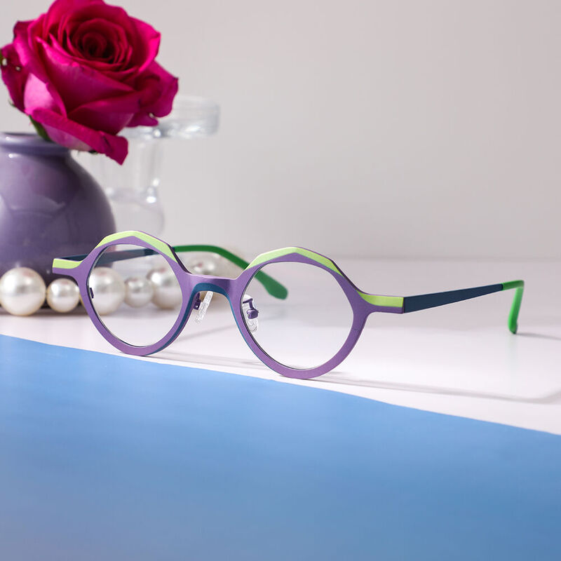 Christe Geometric Purple Glasses