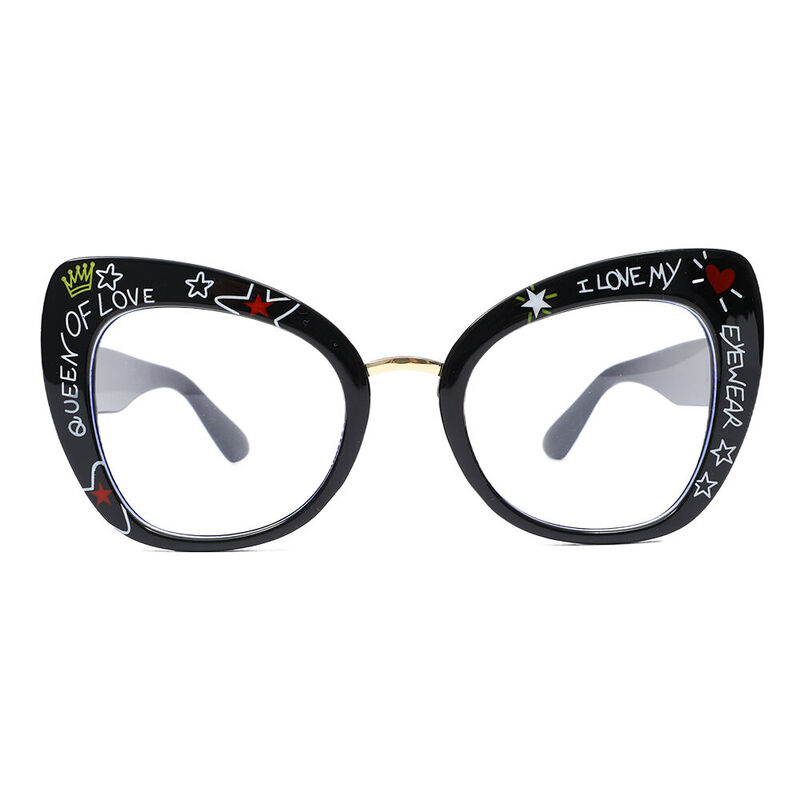 Archeass Cat Eye Black Glasses