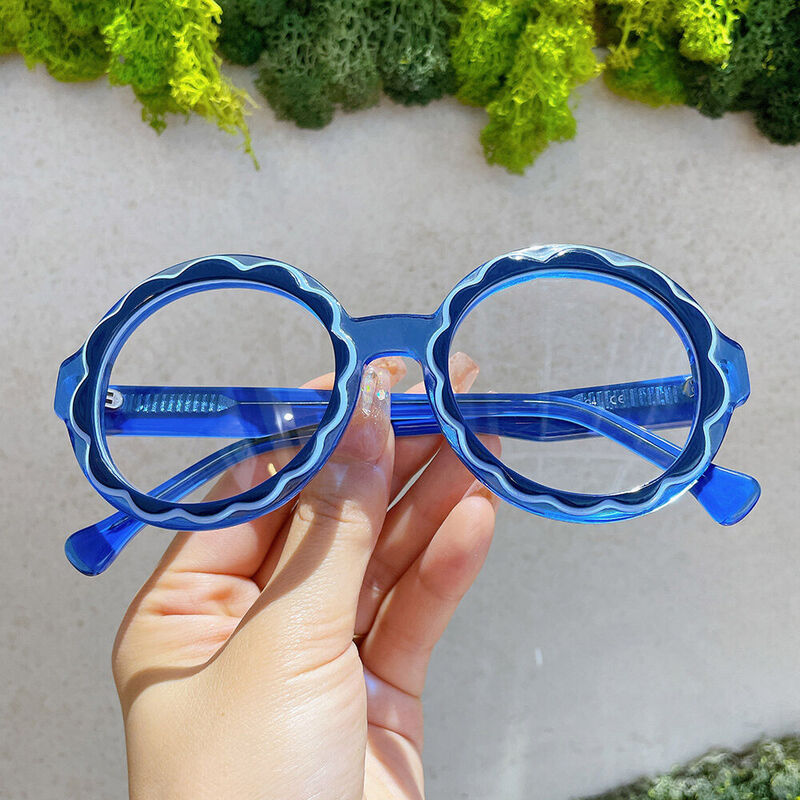 Berrie Round Blue Glasses