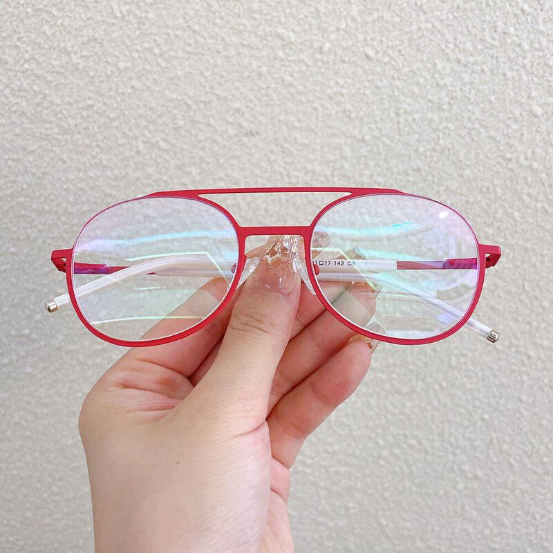 Alicaa Aviator Pink Glasses