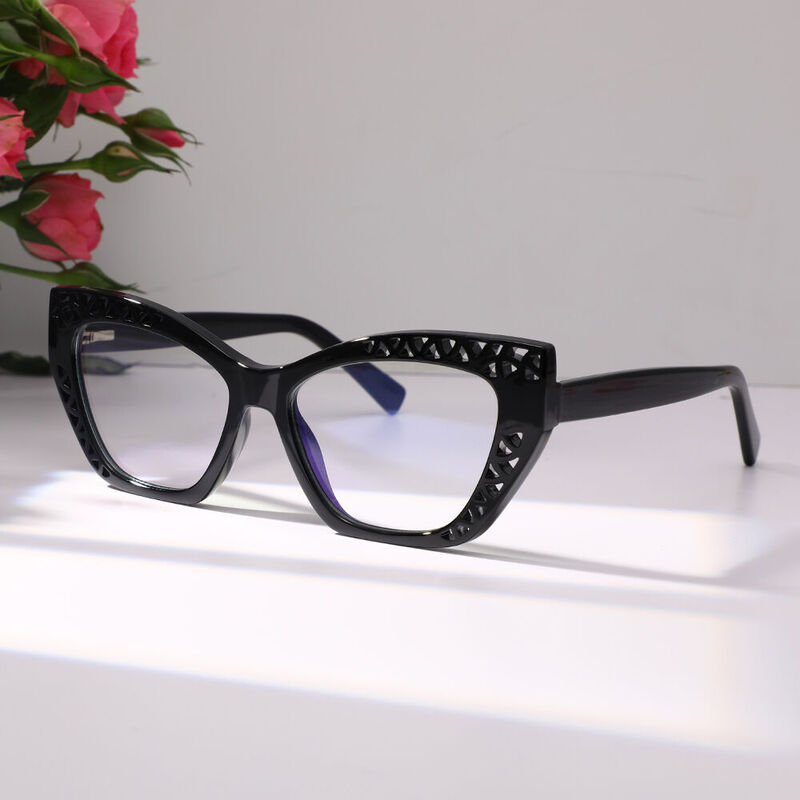 Saxton Cat Eye Black Glasses