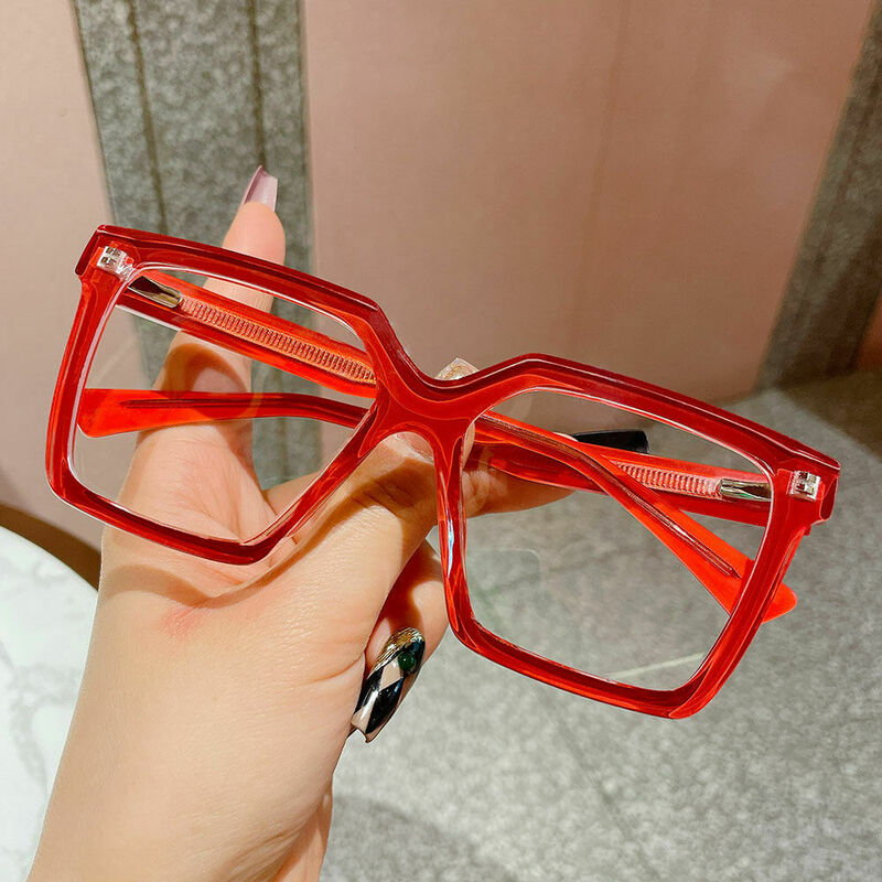 Jenning Square Red Glasses