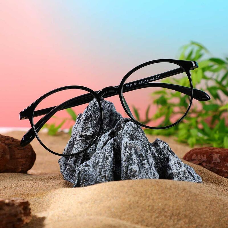 Ethel Runde Schwarze Brille