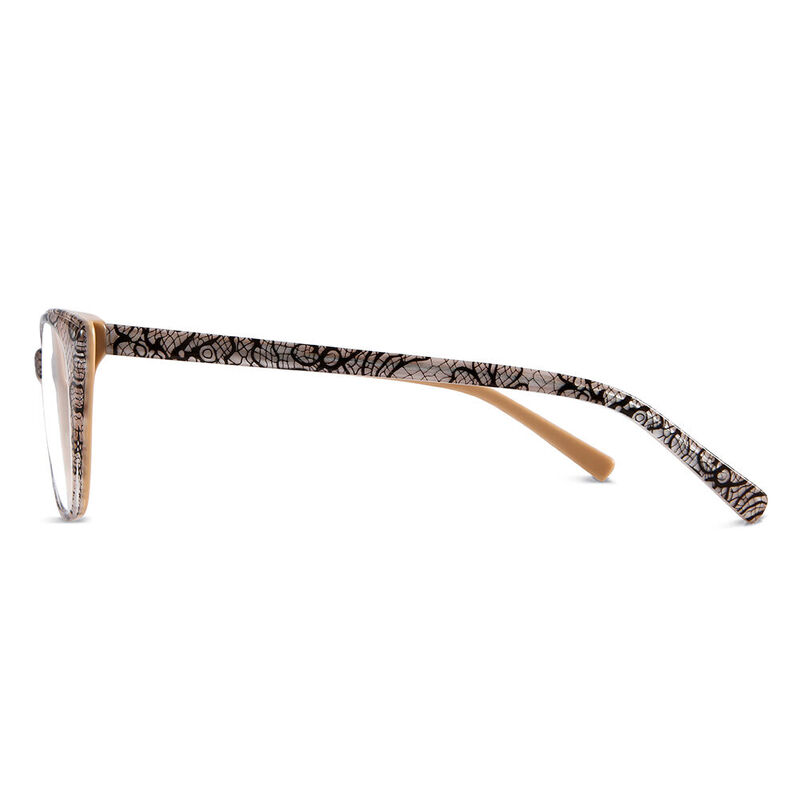 Blanche Oval Beige Floral Glasses