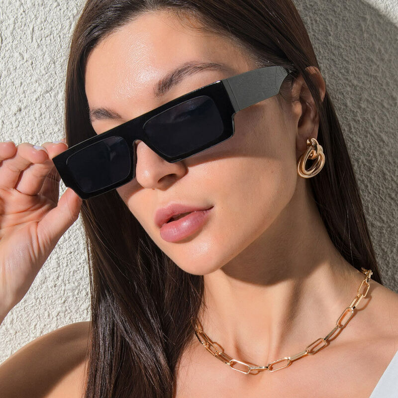 Grayton Rectangle Black Sunglasses