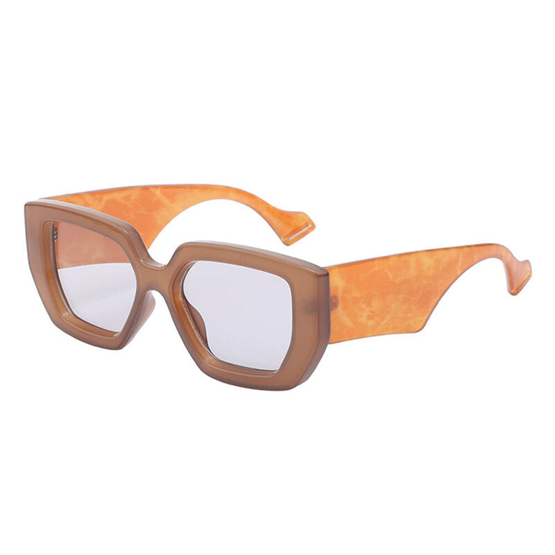 Diane Geometrische Orange Sonnenbrille