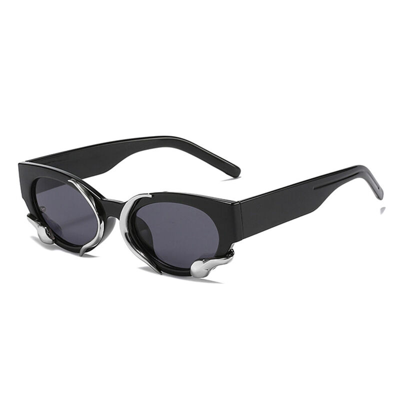 Lois Oval Black Sunglasses